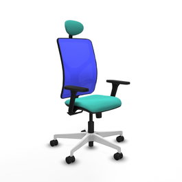 PIQUERAS Y CRESPO Silla de oficina Motilla con mecanismo Sincro, Turquesa y Azul