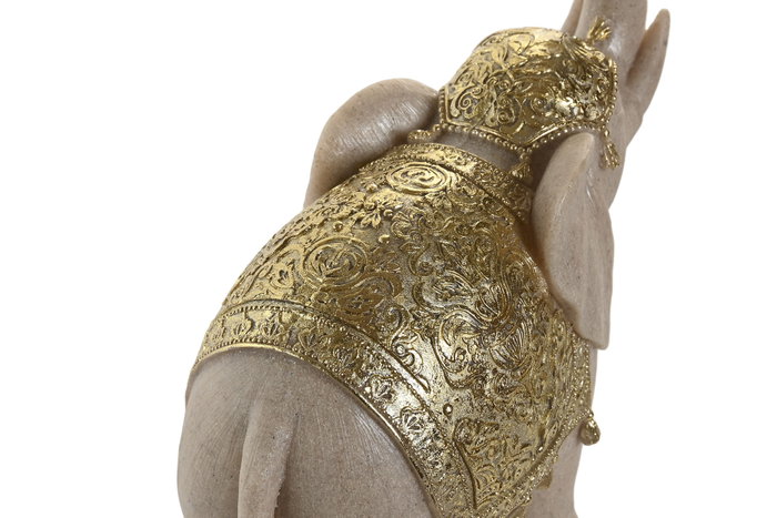 DKD Home Decor Figura de Elefante en Resina Beige y Dorado DKD Home Decor Figura de Elefante en Resina Beige y Dorado