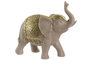 DKD Home Decor Figura de Elefante en Resina Beige y Dorado