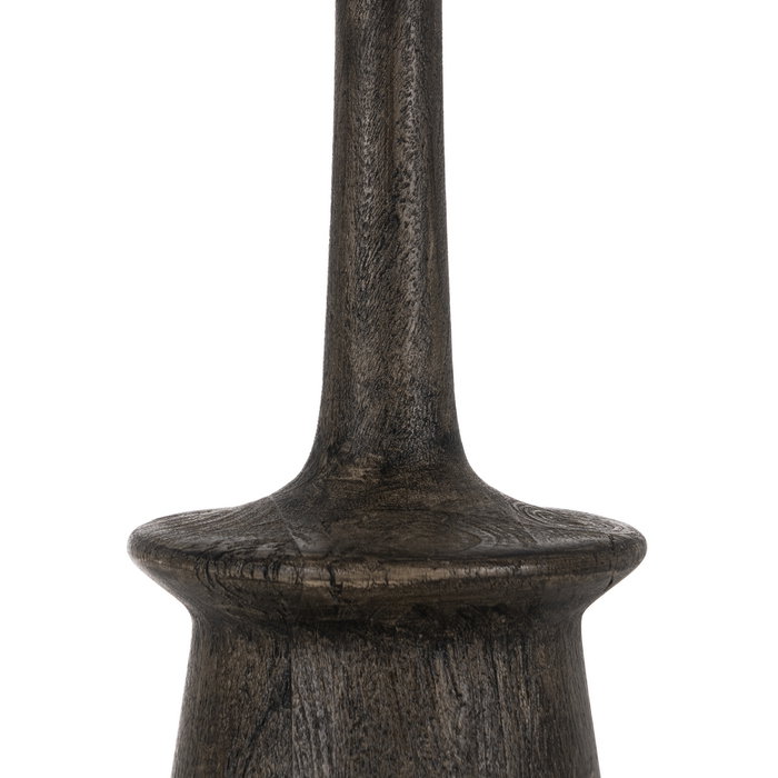 Base Lámpara Mesa Marrón Madera de Mango 18 X 18 X 35 cm