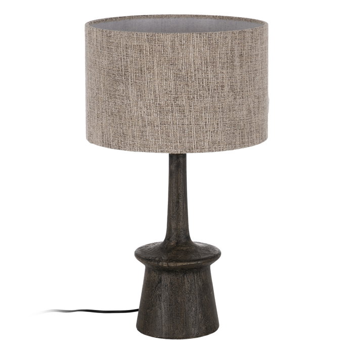 Base Lámpara Mesa Marrón Madera de Mango 18 X 18 X 35 cm