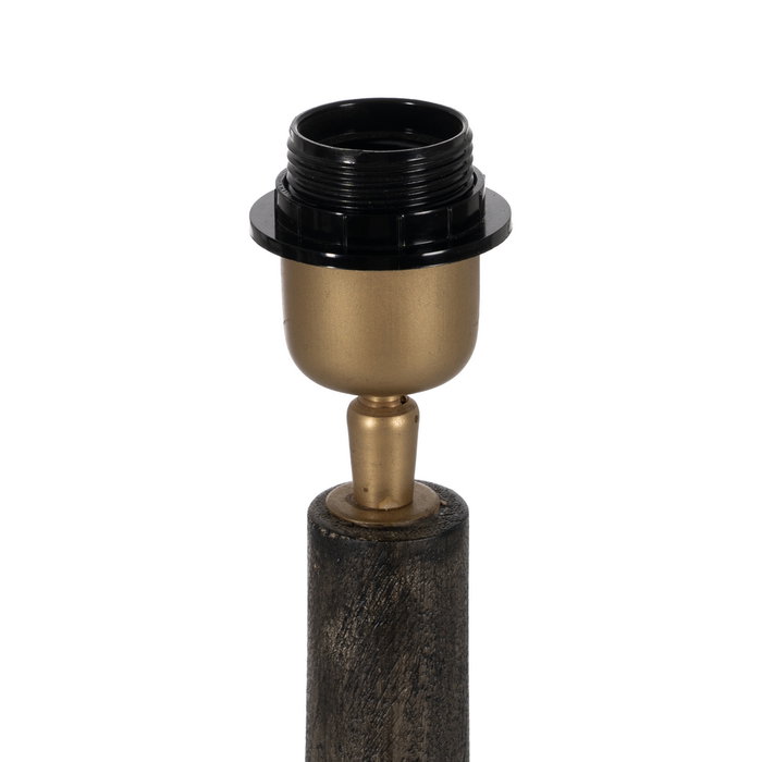 Base Lámpara Mesa Marrón Madera de Mango 18 X 18 X 35 cm