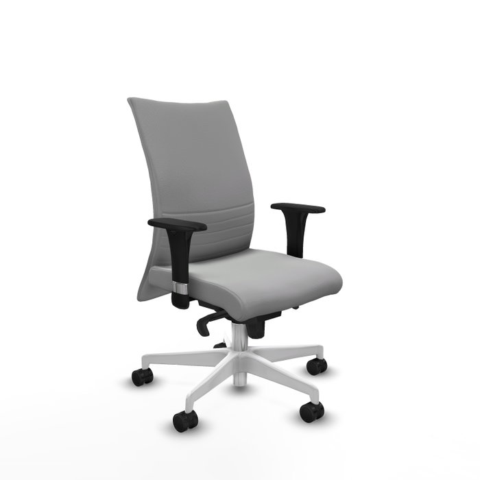 PIQUERAS Y CRESPO Silla Albacete confidente Gris claro con Mecanismo Sincro y Base Blanca PIQUERAS Y CRESPO Silla Albacete confidente Gris claro con Mecanismo Sincro y Base Blanca