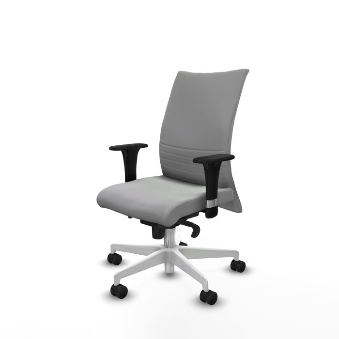 PIQUERAS Y CRESPO Silla Albacete confidente Gris claro con Mecanismo Sincro y Base Blanca PIQUERAS Y CRESPO Silla Albacete confidente Gris claro con Mecanismo Sincro y Base Blanca