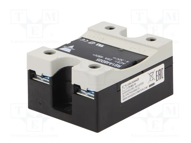 CARLO GAVAZZI RS1A48D25 Relé de semiconductor monofásico 25A 42÷530VAC CARLO GAVAZZI RS1A48D25 Relé de semiconductor monofásico 25A 42÷530VAC