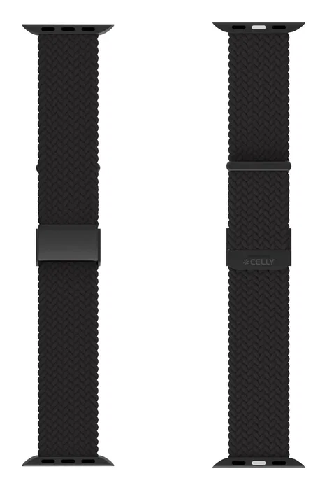 Celly WBANDBRAIDEDBK Banda Trenzada Correa Compatible con Apple Watch 42 mm, 44 mm y 45 mm - Negro
