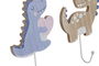 DKD Home Decor Perchero Kids Dino 23 Natural Azul 4.5 x 20 x 14 cm (6 Unidades)