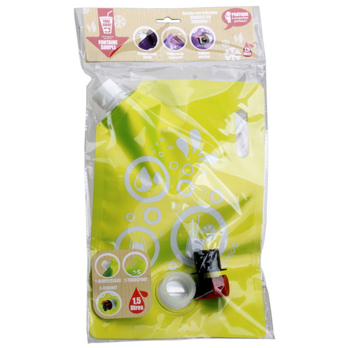 Take Away Dispensador Flexible 1,5 L Transportable y Reutilizable con Asa Colores Surtidos