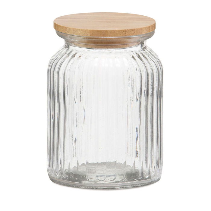 Andrea House Bote Hermético de Vidrio y Bambú 1000 ml ms72137