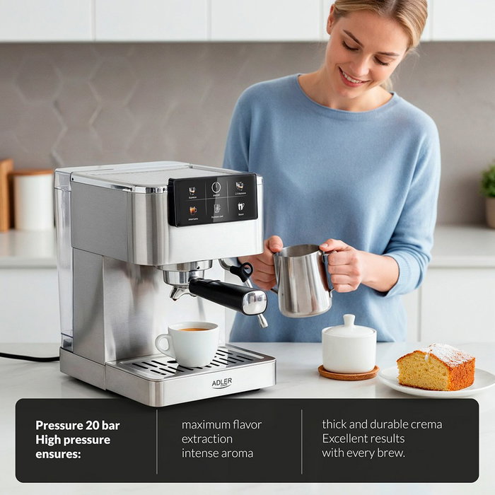 Adler Cafetera espresso 5 en 1 Ad4390 Inox