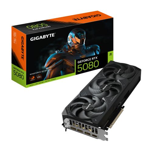 Gigabyte Tarjeta Gráfica GeForce RTX 5080 WINDFORCE OC SFF 16GB GDDR7 PCI-E 5.0 GV-N5080WF3OC-16GD para Gaming de Alto Rendimiento Gigabyte Tarjeta Gráfica GeForce RTX 5080 WINDFORCE OC SFF 16GB GDDR7 PCI-E 5.0 GV-N5080WF3OC-16GD para Gaming de Alto Rendimiento
