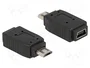 DeLOCK Adaptador USB micro-B macho a mini USB 5 pines hembra, Negro