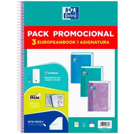 Oxford Cuaderno Europeanbook 1 Touch Write&Erase A4 80 Hojas Tapa Extradura Pack Promocional 3 Unidades