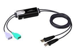 ATEN CS62KM-AT Conmutador KVM de 2 puertos con cable de 1,8 m Negro