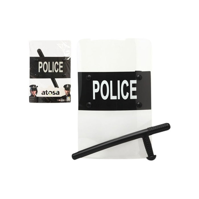 Atosa Set Policía Antidurbios con Escudo y Porra - 42x27 cm