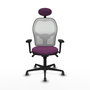 PIQUERAS Y CRESPO Silla de oficina Jorquera con mecanismo Sincro, Morado y Blanco