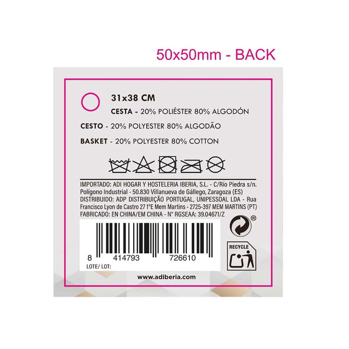 Cesta Algodón Moa Vinthera 33x40 cm