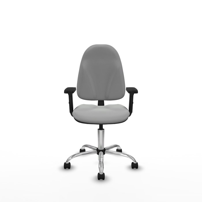 PIQUERAS Y CRESPO Silla de oficina Algarra Gris claro con Brazos 2D y Base cromada