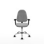PIQUERAS Y CRESPO Silla de oficina Algarra Gris claro con Brazos 2D y Base cromada