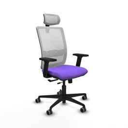 PIQUERAS Y CRESPO Silla de oficina Haches con mecanismo Sincro/Traslack, Lila y Blanco