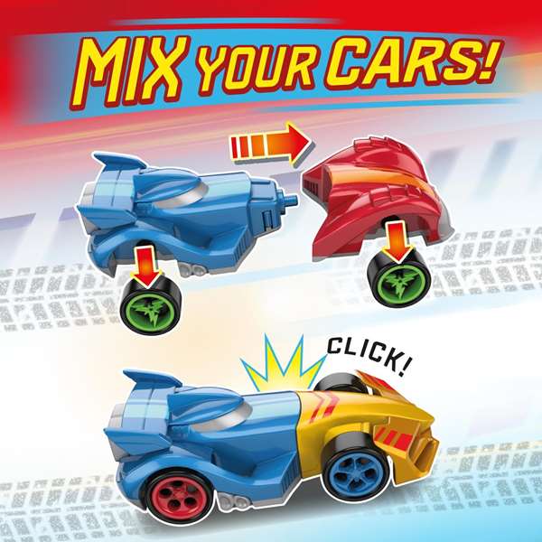 Camion thunder truckt-racers mix ‘n race transporta y lanza coches incluye coche exclusivo. 23x35x12cm