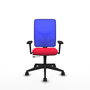 PIQUERAS Y CRESPO Silla de oficina Motilla con mecanismo Sincro/Traslack, Rojo y Azul