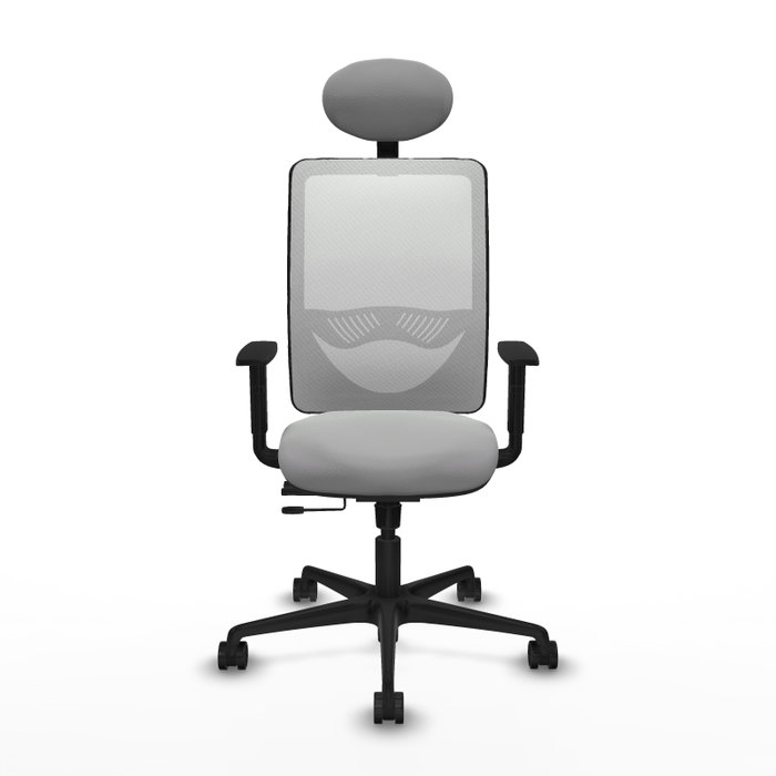 PIQUERAS Y CRESPO Silla de oficina Zulema Gris claro y Blanco con mecanismo Sincro/Traslack
