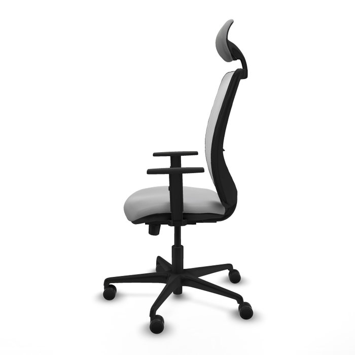 PIQUERAS Y CRESPO Silla de oficina Zulema Gris claro y Blanco con mecanismo Sincro/Traslack