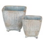 Macetero Cemento Decoración 16,50 X 16,50 X 15,50 cm (Set de 2)