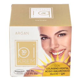 Bikrem Argan Crema Facial Antiedad con FPS 30 y Aceite de Argán, 50ml para Pieles Secas y Maduras