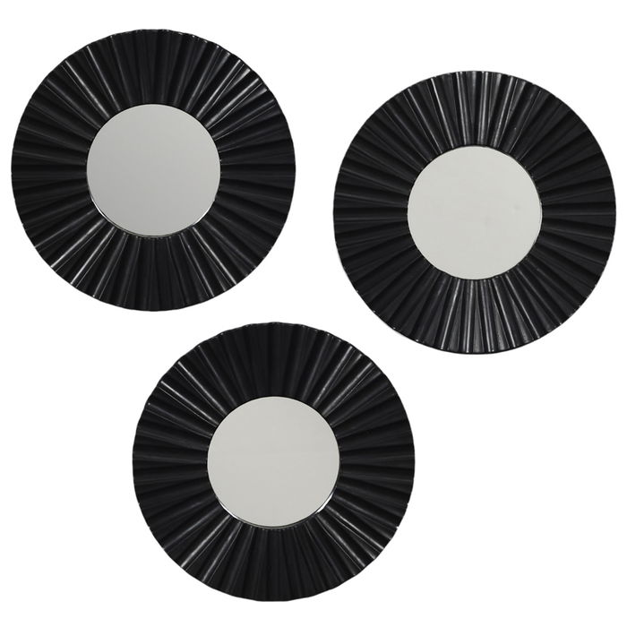Home Deco Factory Juego de 3 Espejos Redondos Colección Mirage, 19 cm
