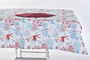 DKD Home Decor Set de 5 Mantel Navidad Moderna 150 x 150 cm Algodón Poliéster Azul Celeste Rojo Reno