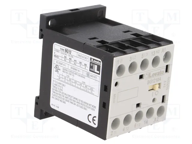 LOVATO ELECTRIC Contactor BG 3-polar 12A 24VAC