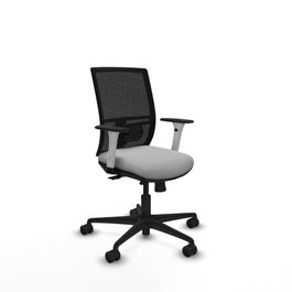 PIQUERAS Y CRESPO Silla de oficina Yunquera con mecanismo Sincro/Traslack Gris claro y Negro