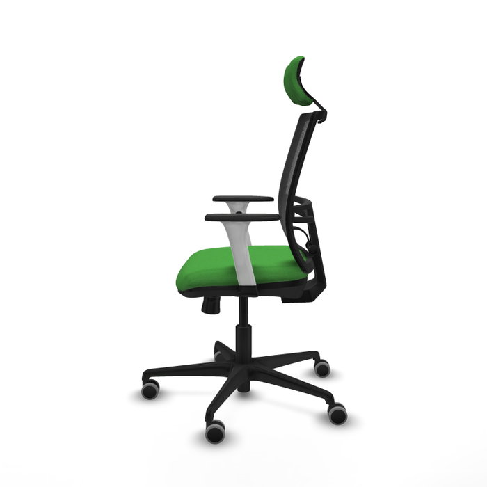 PIQUERAS Y CRESPO Silla de oficina Yunquera con mecanismo Sincro/Traslack, Verde y Negro