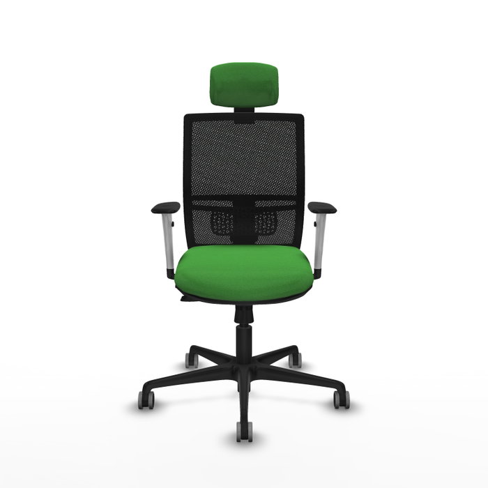 PIQUERAS Y CRESPO Silla de oficina Yunquera con mecanismo Sincro/Traslack, Verde y Negro