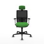 PIQUERAS Y CRESPO Silla de oficina Yunquera con mecanismo Sincro/Traslack, Verde y Negro