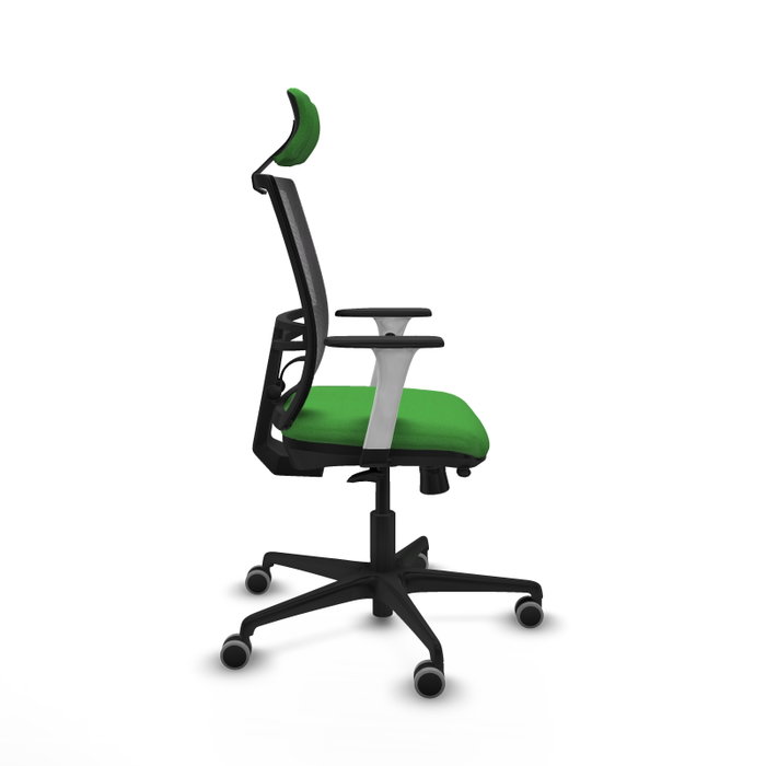PIQUERAS Y CRESPO Silla de oficina Yunquera con mecanismo Sincro/Traslack, Verde y Negro