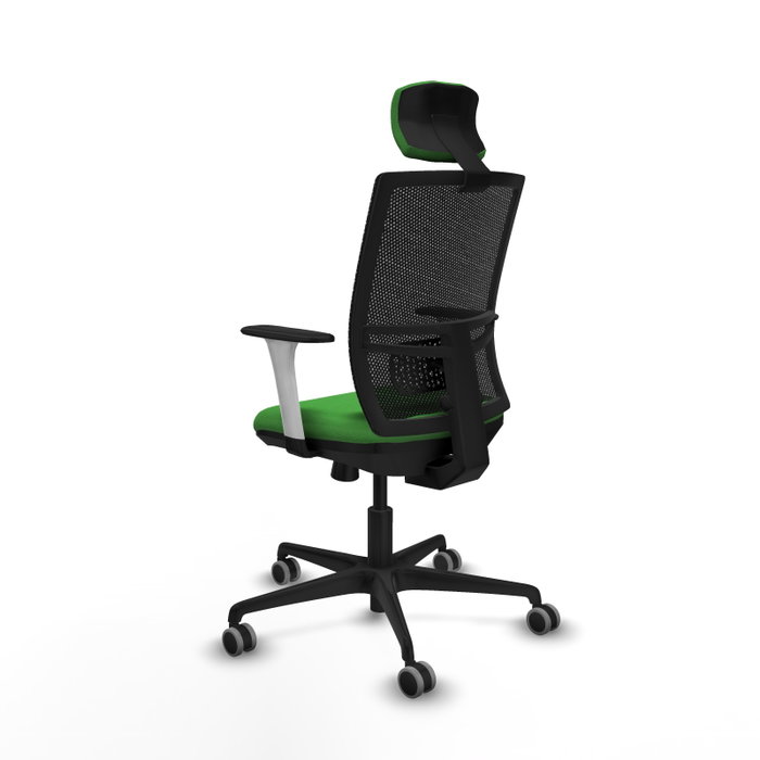 PIQUERAS Y CRESPO Silla de oficina Yunquera con mecanismo Sincro/Traslack, Verde y Negro