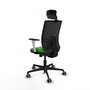 PIQUERAS Y CRESPO Silla de oficina Yunquera con mecanismo Sincro/Traslack, Verde y Negro