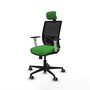 PIQUERAS Y CRESPO Silla de oficina Yunquera con mecanismo Sincro/Traslack, Verde y Negro