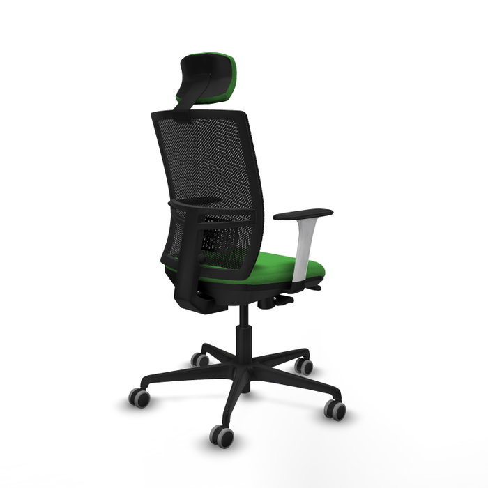 PIQUERAS Y CRESPO Silla de oficina Yunquera con mecanismo Sincro/Traslack, Verde y Negro