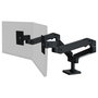 Ergotron LX Pro Series 45-686-292 Soporte doble para Monitor de Escritorio, 2 pantallas hasta 27" (68.6cm) y 10kg cada una, 100x100mm VESA, ajuste de altura/inclinación, color Negro