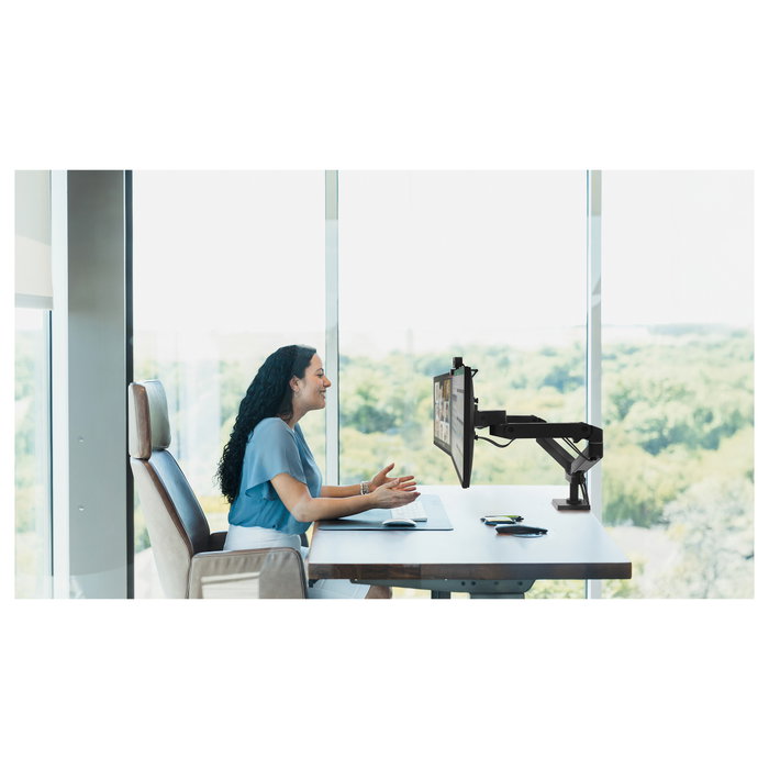 Ergotron LX Pro Series 45-686-292 Soporte doble para Monitor de Escritorio, 2 pantallas hasta 27" (68.6cm) y 10kg cada una, 100x100mm VESA, ajuste de altura/inclinación, color Negro