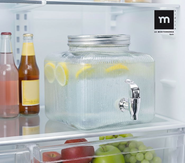 Inde Tarro Dispensador Frigo de Vidrio 3.5 Litros La Mediterran, 19 x 19 x 16.5 cm (6 Unidades)