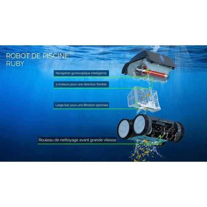 Bestway Aquaglide Robot Aspirador de Piscina Autónomo para Piscinas de Fondo Plano, Batería Recargable Bestway Aquaglide Robot Aspirador de Piscina Autónomo para Piscinas de Fondo Plano, Batería Recargable
