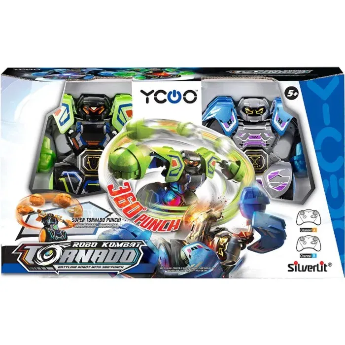 Silverlit Kombat Tornado Robots de Combate con Ataque de 360°, Conjunto de 2 Robots