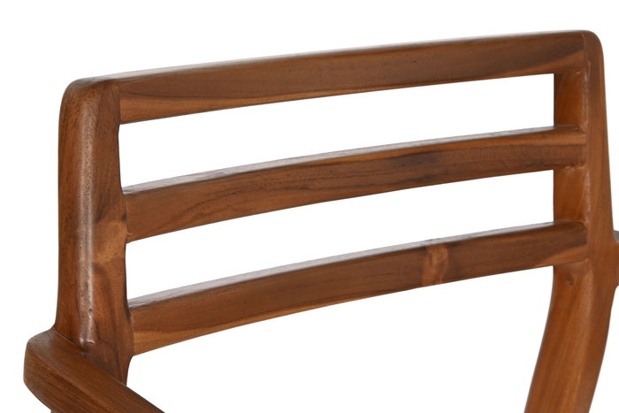 DKD Home Decor Silla Marron Natural Teca y Ratan 50 x 86 x 58 cm