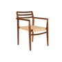 DKD Home Decor Silla de Teca y Ratán Marrón 58x50x86 cm
