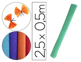 Liderpapel Papel crepón verde 50 cm x 2,5 m 85g/m²